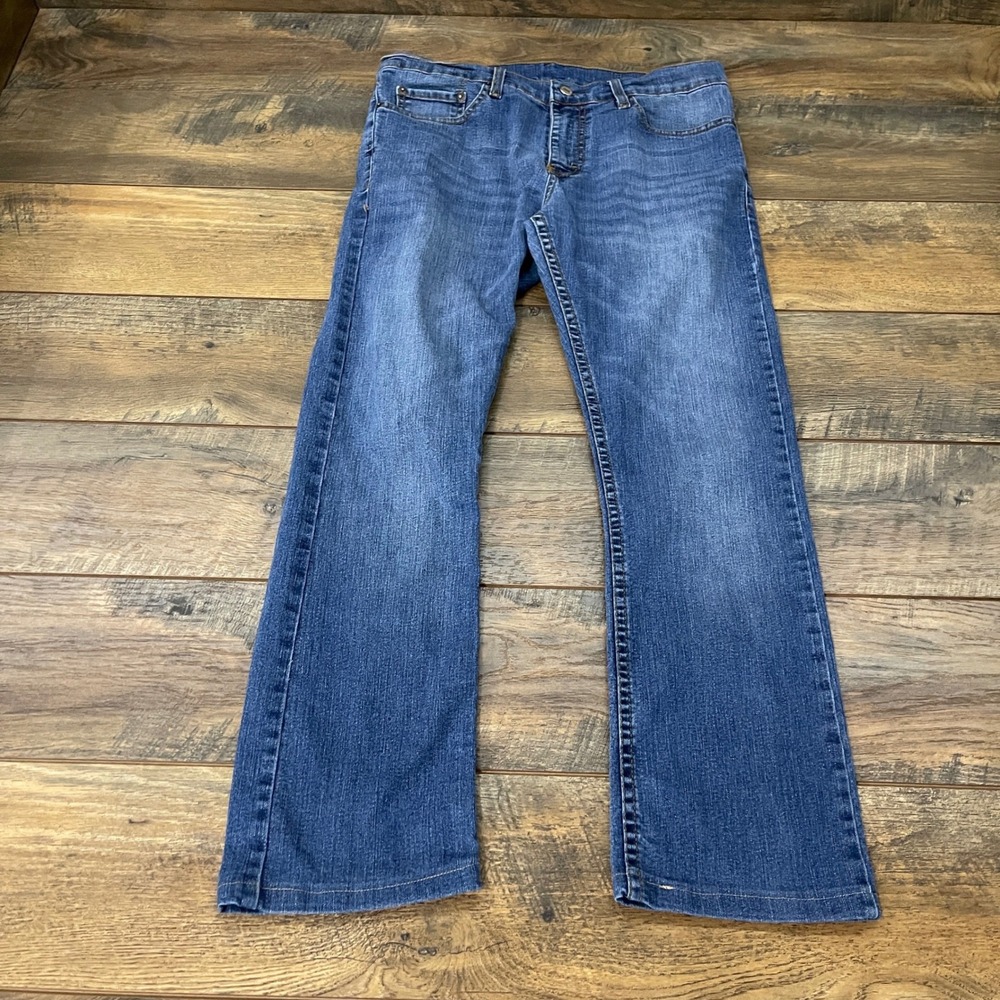 Levis 514 Straight Leg Jeans Mens 32x27 Medium Wash Blue Denim Stretch Western